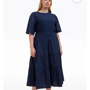 Draper James Navy Blue Midi Dress